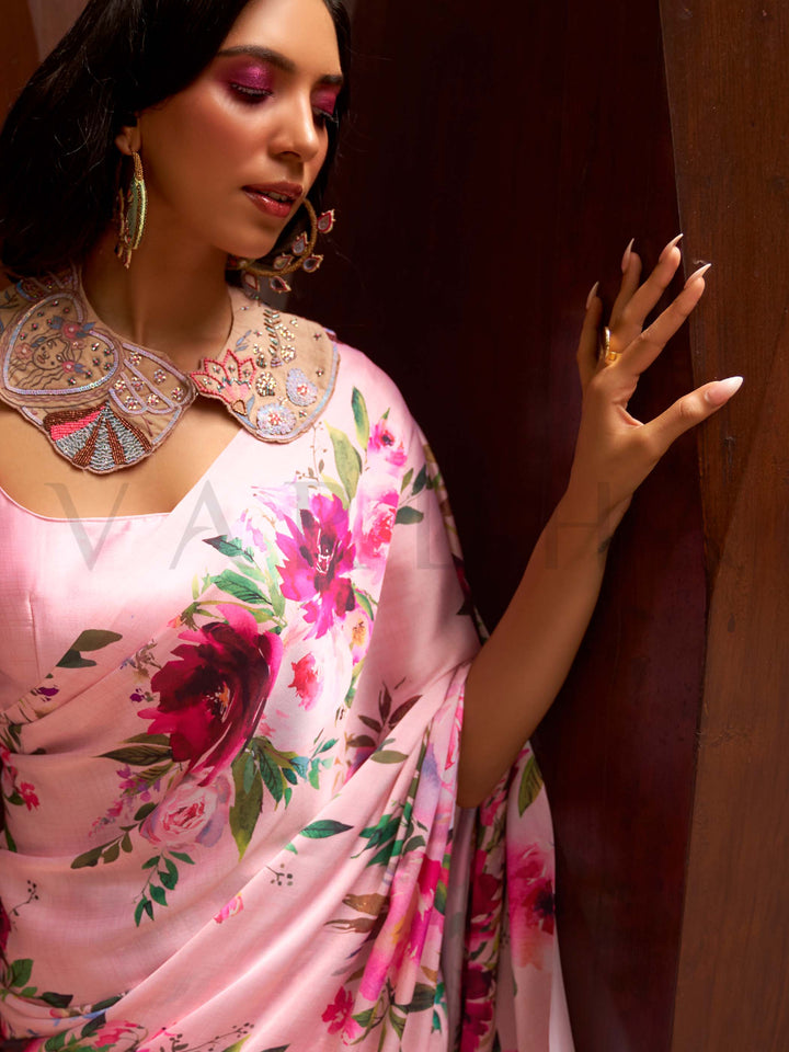 printed saree floral crepe saree satin crepe saree lightweight festive saree digital print saree saree for haldi day function saree modern mehendi saree brunch saree stylish ethnic saree pastel saree online trending floral drape organza look print saree fluid satin saree vibrant saree with floral design crepe saree under 3000 satin saree for wedding guests trendy partywear saree saree for young bridesmaids contemporary floral saree