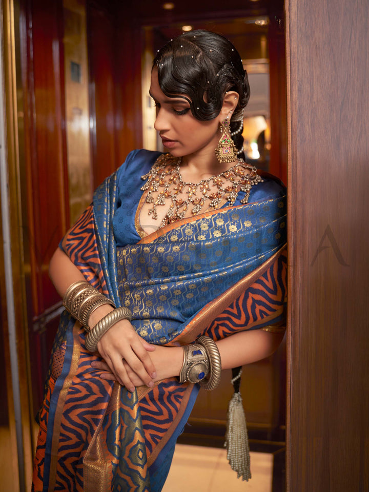 kanjivaram silk saree bridal saree reception silk saree zari woven saree wedding kanjivaram temple pallu saree heritage silk saree traditional silk drape regal indian saree banarasi look silk geometric border saree bold pallu silk gold motif saree sangeet silk saree bridesmaid silk saree festive kanjivaram silk royal look saree cultural drape silk