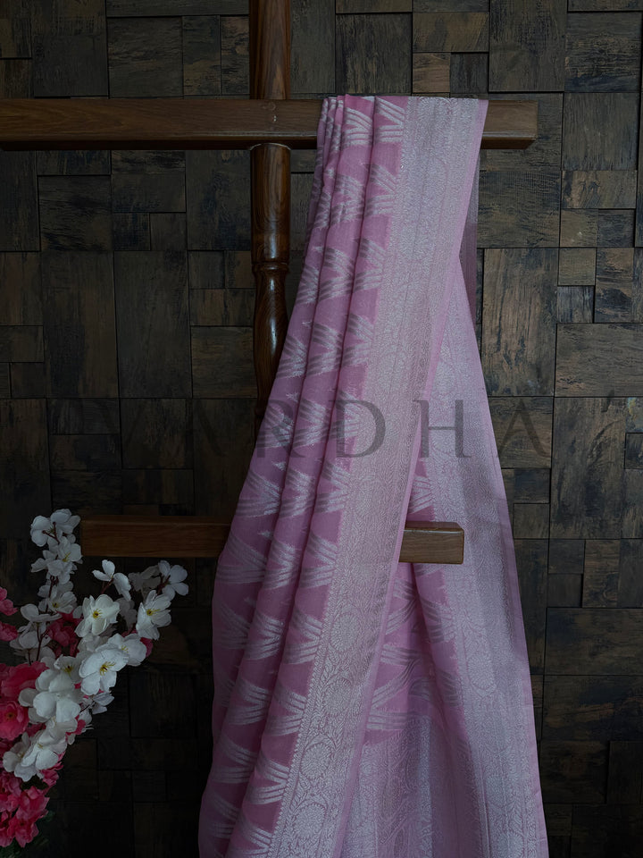 Close-up of soft crinkled georgette fabric texture