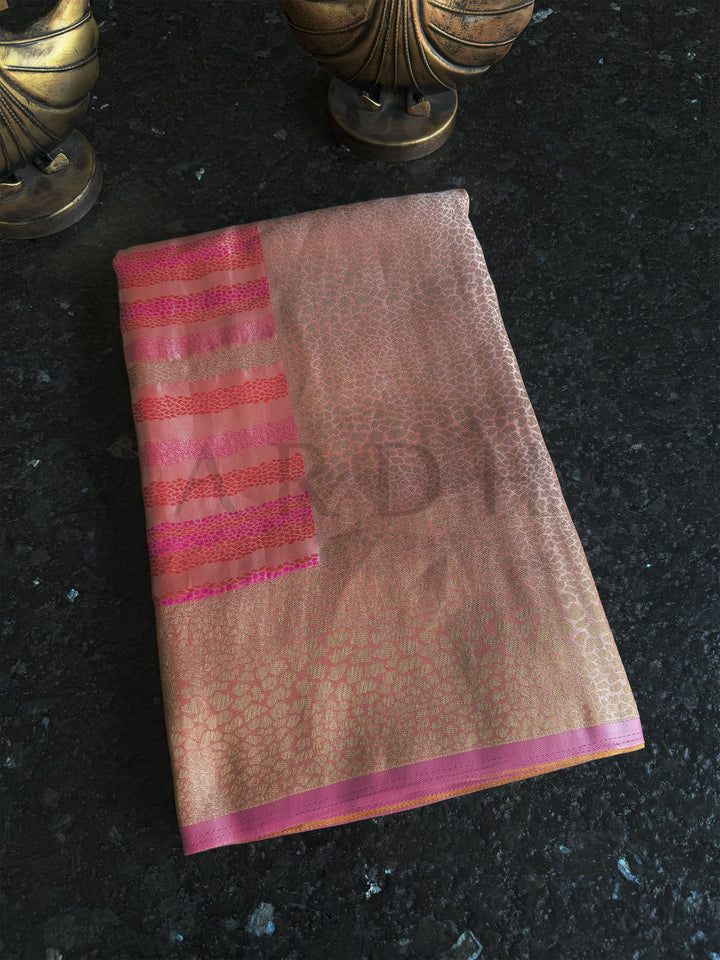 Traditional Off White Silk Saree with All-Over Brocade Weave – Lightweight