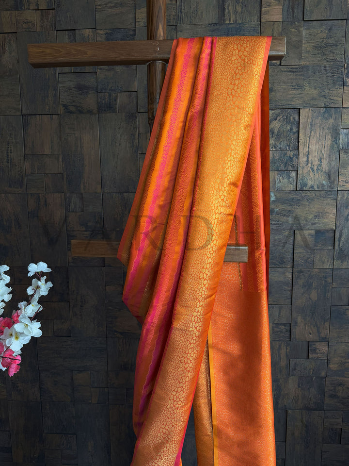 House of Vardha Yellow Tanchoi Saree – Traditional Look with Modern Elegance