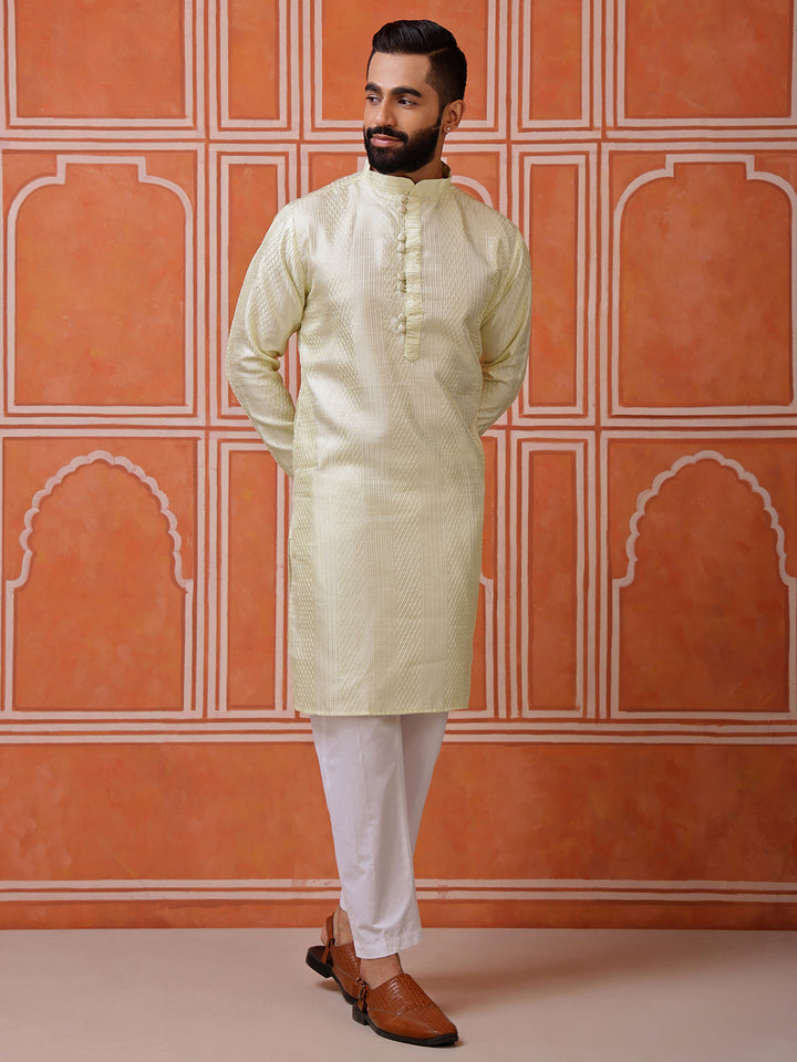 Green Embroidered Kurta with Sequins