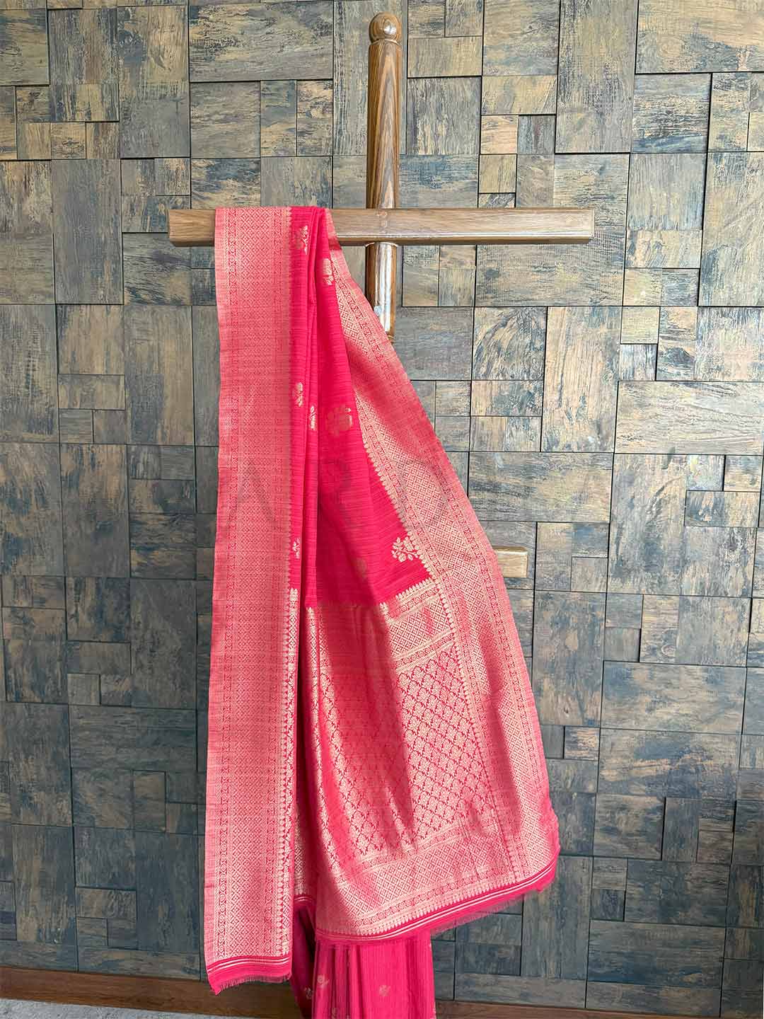 Viva Magenta Tussar Silk Saree with Zari Border
