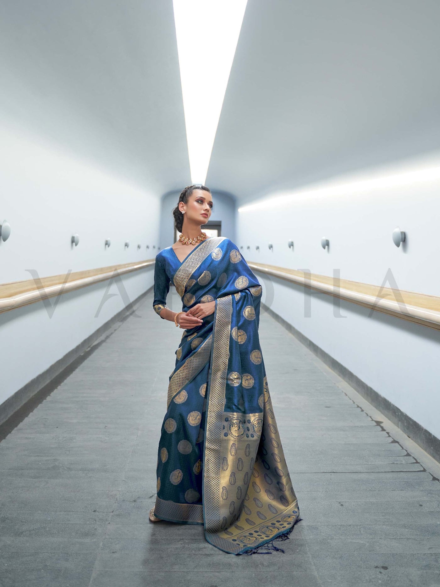 This Ink Blue–Beige Satin Silk saree is crafted with intricate woven zari accents, ideal for receptions, festive wear, and ethnic elegance. A timeless drape with regal charm. SKU 179005. This Ink Blue–Beige Satin Silk saree is crafted with intricate woven zari accents, ideal for receptions, festive wear, and ethnic elegance. A timeless drape with regal charm. SKU 179005.