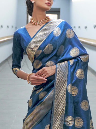 This Ink Blue–Beige Satin Silk saree is crafted with intricate woven zari accents, ideal for receptions, festive wear, and ethnic elegance. A timeless drape with regal charm. SKU 179005. This Ink Blue–Beige Satin Silk saree is crafted with intricate woven zari accents, ideal for receptions, festive wear, and ethnic elegance. A timeless drape with regal charm. SKU 179005.