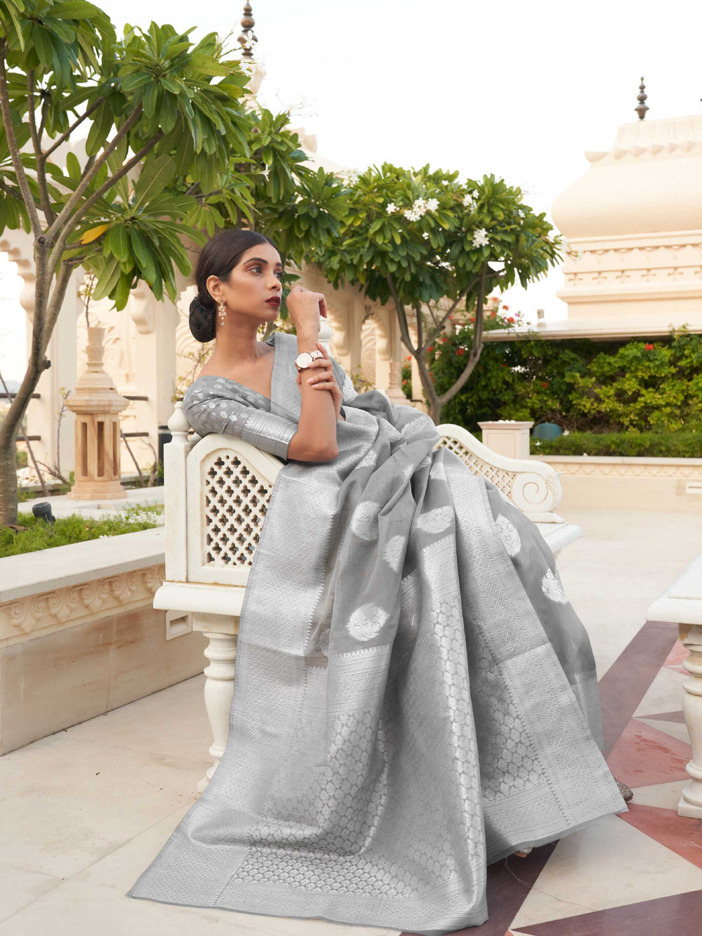 This Ash Grey–Silver Linen saree features refined woven floral motifs, perfect for haldi mornings, pooja rituals, and cultural celebrations. Crafted for breathable elegance and timeless grace. SKU 216003. This Ash Grey–Silver Linen saree features refined woven floral motifs, perfect for haldi mornings, pooja rituals, and cultural celebrations. Crafted for breathable elegance and timeless grace. SKU 216003.