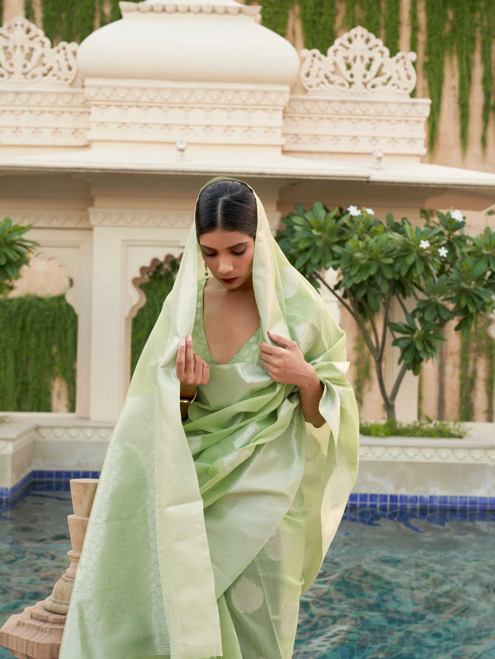 This Pista Green–Silver Linen saree features refined woven floral motifs, perfect for haldi mornings, pooja rituals, and cultural celebrations. Crafted for breathable elegance and timeless grace. SKU 216004. This Pista Green–Silver Linen saree features refined woven floral motifs, perfect for haldi mornings, pooja rituals, and cultural celebrations. Crafted for breathable elegance and timeless grace. SKU 216004.
