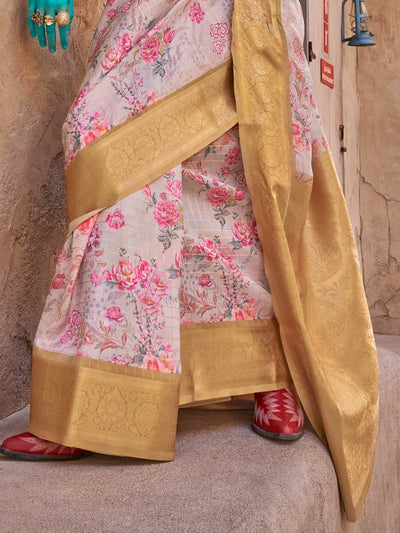 feathersoft saree floral print saree festive saree grid checks saree partywear drape floral saree for wedding printed pallu saree georgette feel saree lightweight ethnic wear floral silk saree modern wedding saree sangeet look saree haldi function saree saree for mehendi pastel print saree vibrant drape for party trending 2025 sarees printed border saree summer-friendly ethnic wear glam saree looks