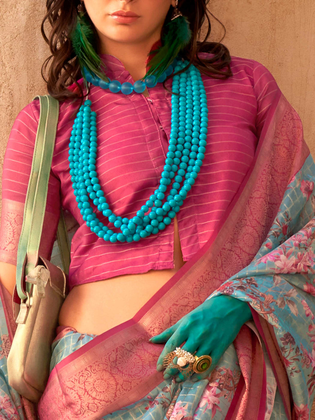 This Sky Blue–Magenta FeatherSoft saree features stunning printed floral work with floral detailing and grid textures, ideal for festive evenings and cocktail-ready styling. Designed for lightweight elegance and statement draping. SKU 376006. This Sky Blue–Magenta FeatherSoft saree features stunning printed floral work with floral detailing and grid textures, ideal for festive evenings and cocktail-ready styling. Designed for lightweight elegance and statement draping. SKU 376006.