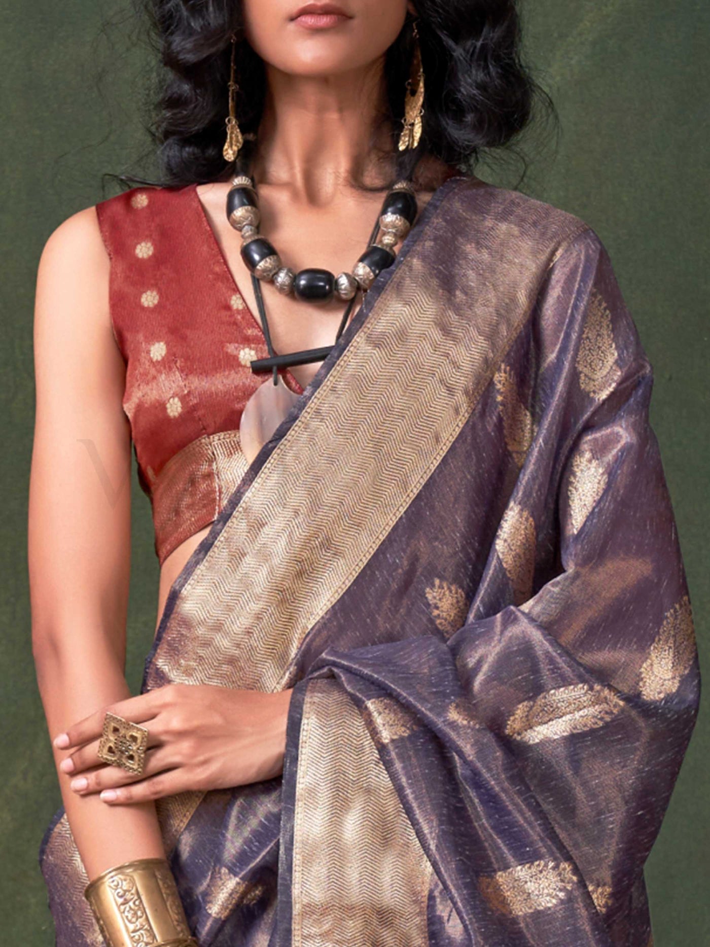 Royal Blue Paithani Banarasi Tissue Silk Saree with Zari Handloom Weave