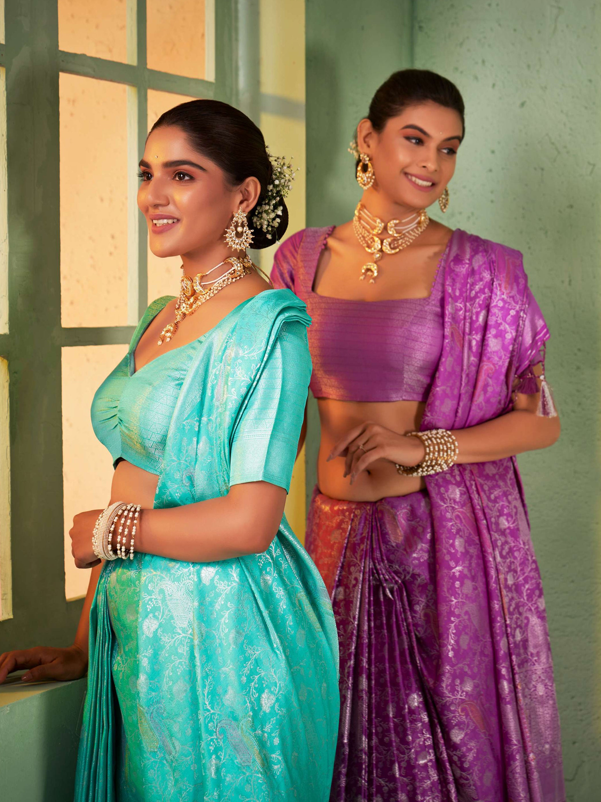  Vardha Sarees para mujer Banarasi seda cruda  Sari tejido indio  étnico Diwali Puja Sari regalo con blusa no cosida, Azul Teal : Ropa,  Zapatos y Joyería