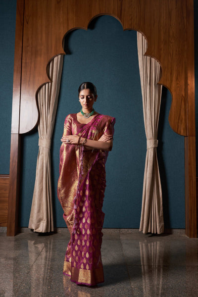 Light Purple Organza Saree