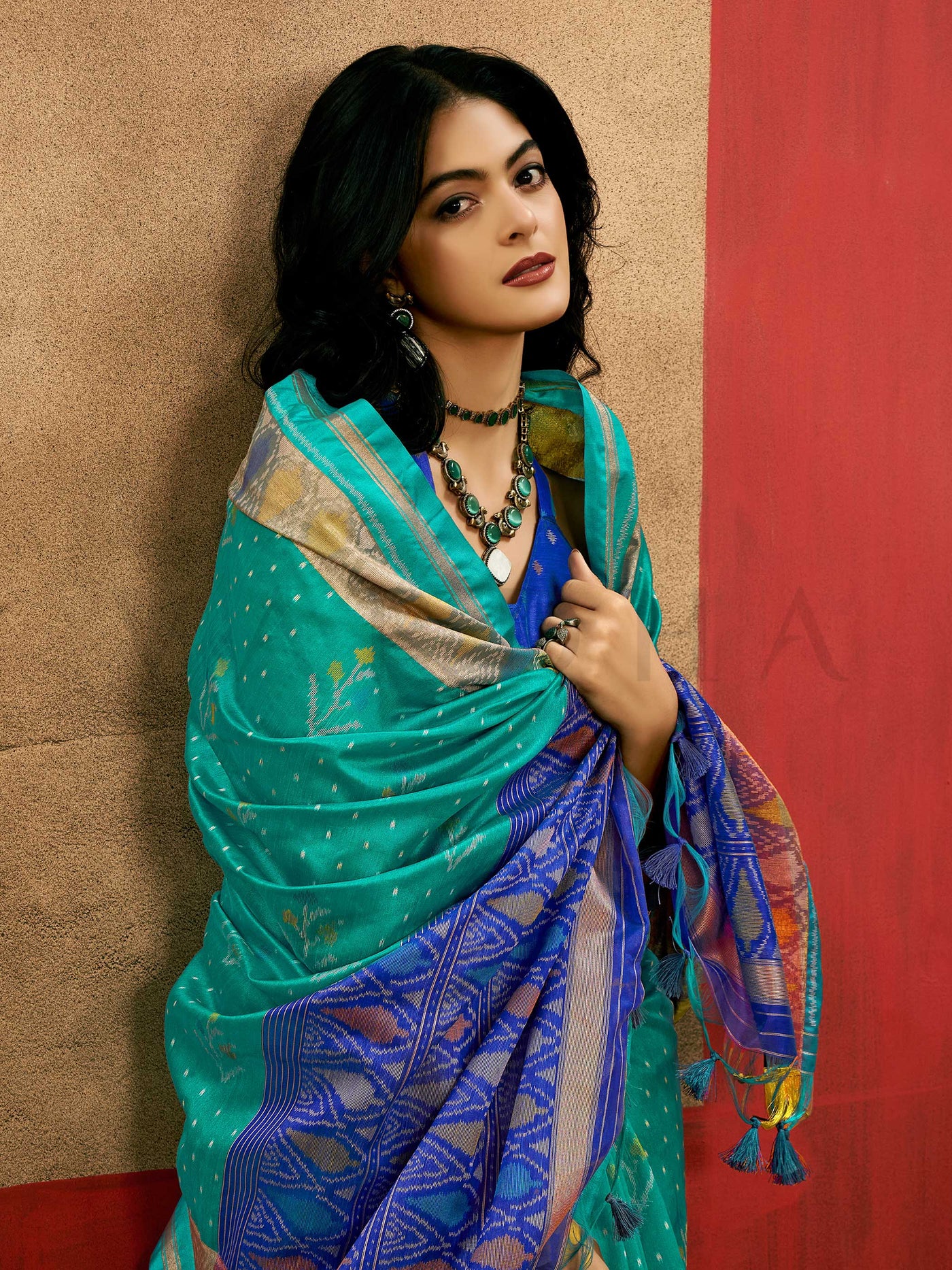 Banarasi Sarees Silk Sarees Blue Festive Vows Wedding Blue Krystal ARTICLE Teal Blue Royal Blue