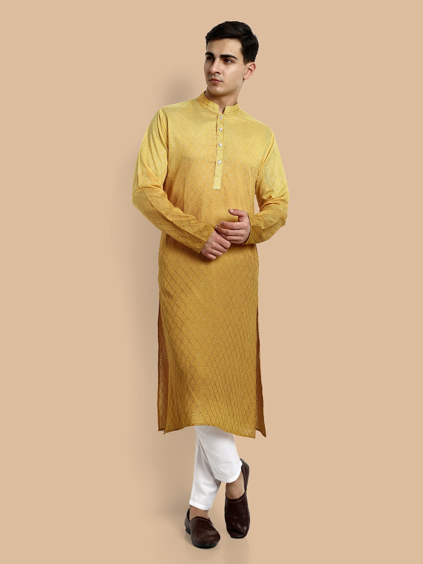 Fusion Yellow Men's Kurta