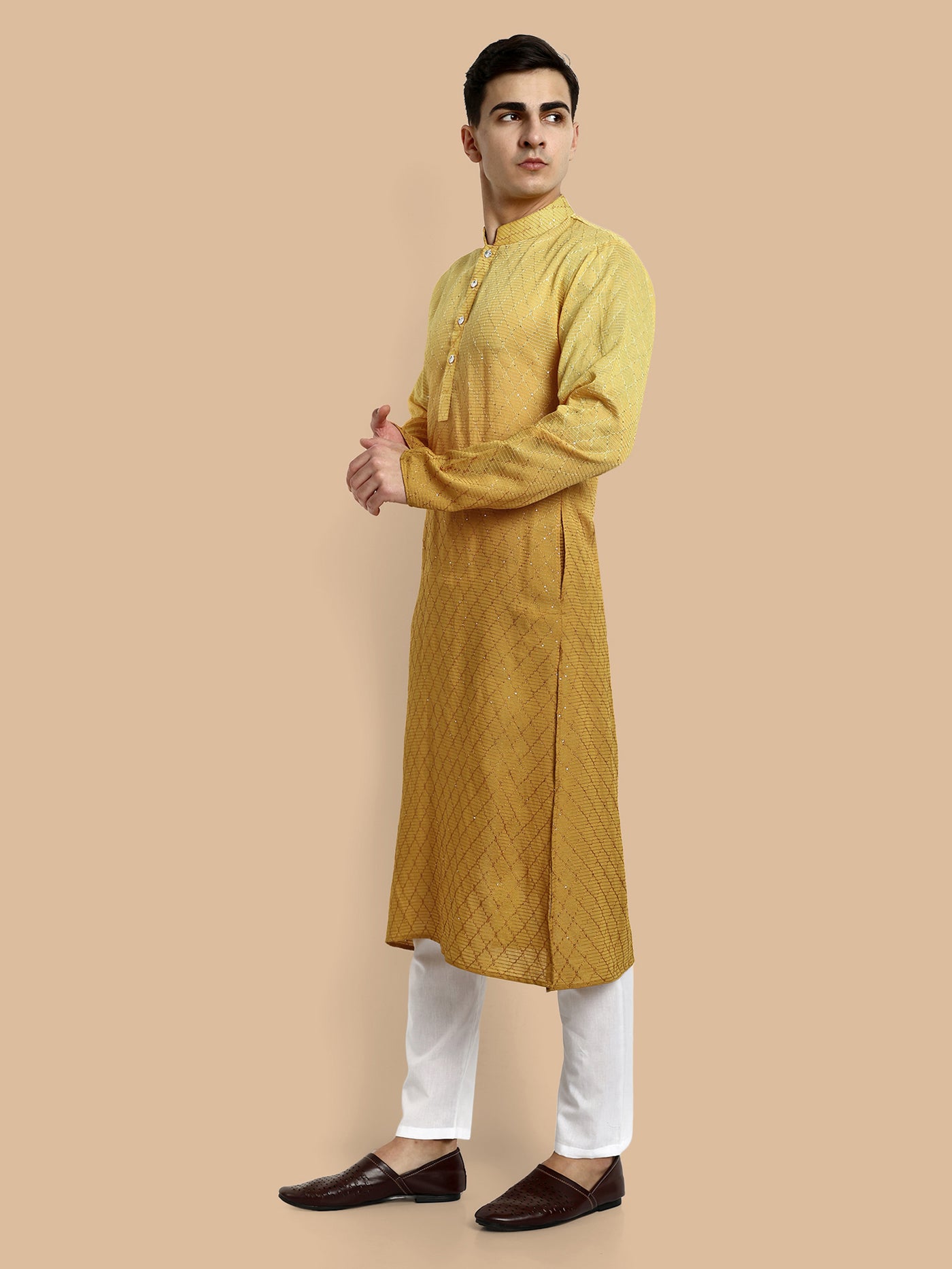 Fusion Yellow Men's Kurta