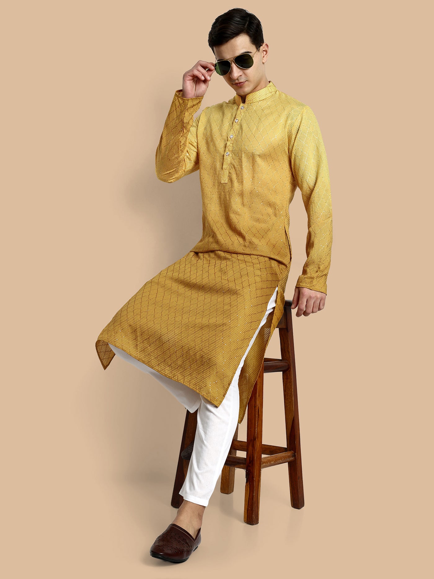 Fusion Yellow Men's Kurta