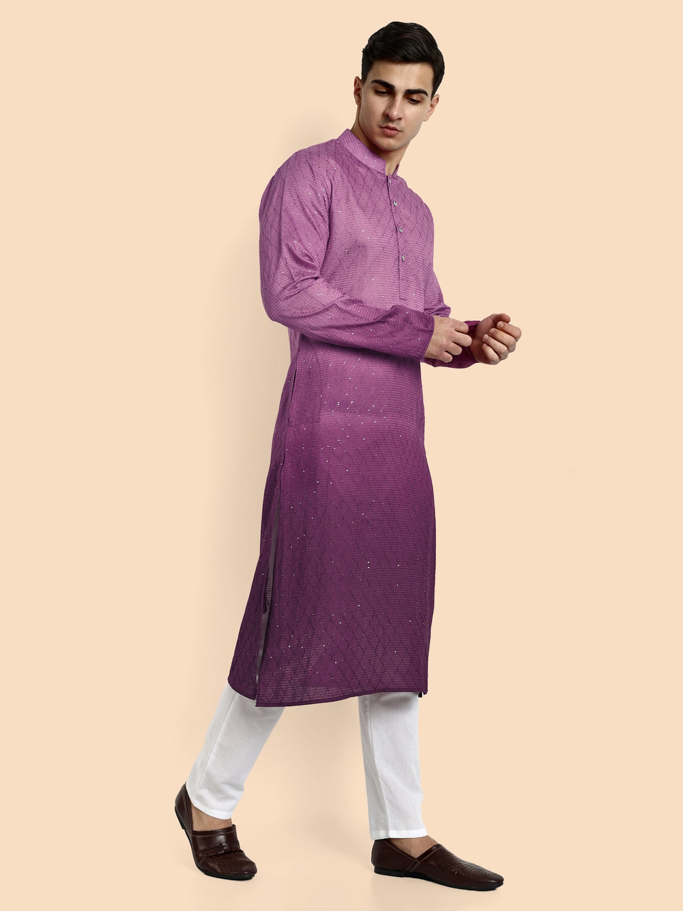 Fusion Purple Men's Kurta