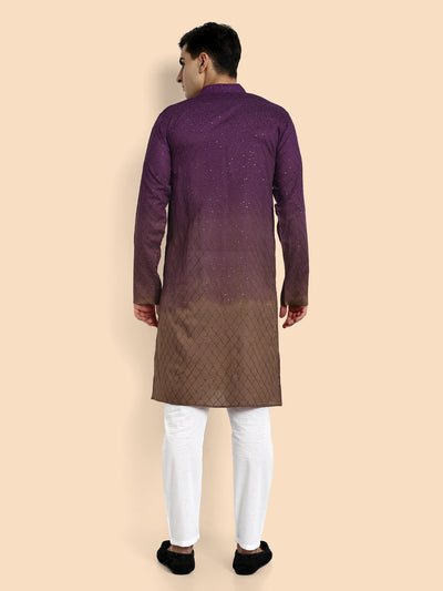 Fusion Wine-Peach Men's Kurta