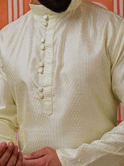 Green Embroidered Kurta with Mirror Work