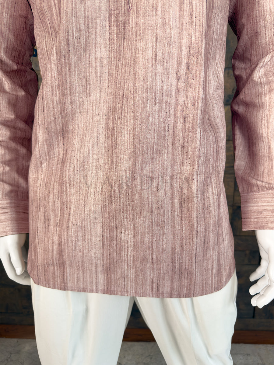 Dusty Cedar Textured Cotton Short Kurta