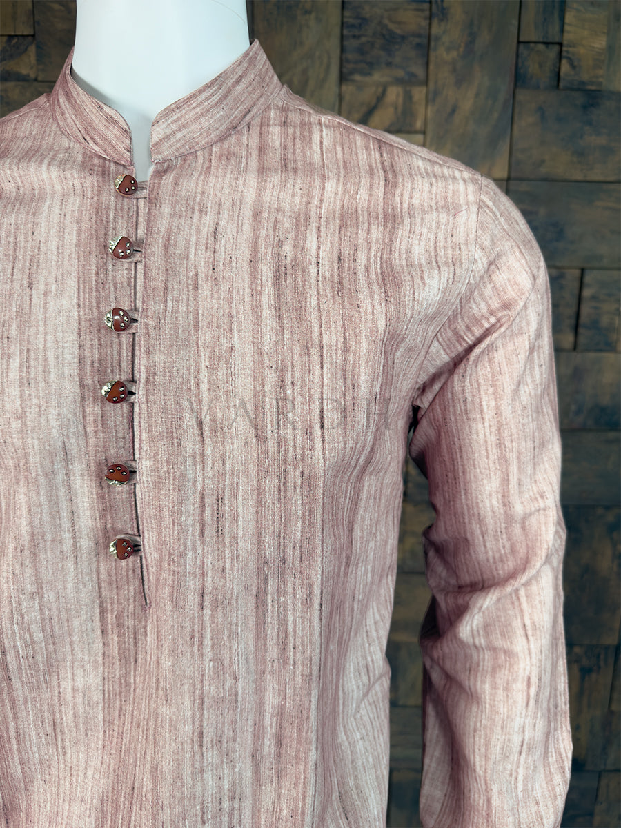 Dusty Cedar Textured Cotton Short Kurta