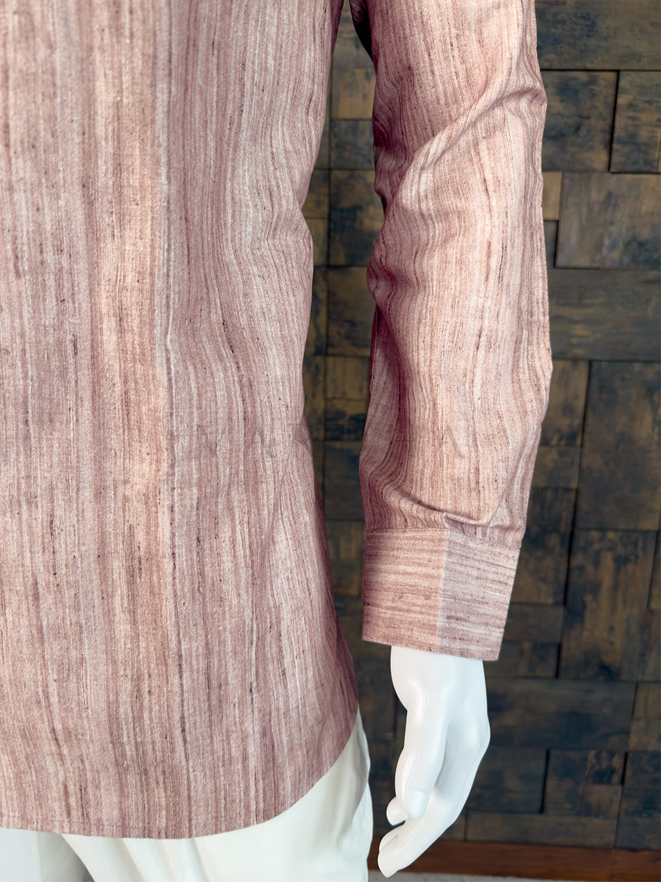 Dusty Cedar Textured Cotton Short Kurta