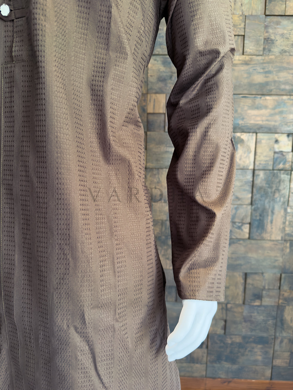 Brown textured coat with &