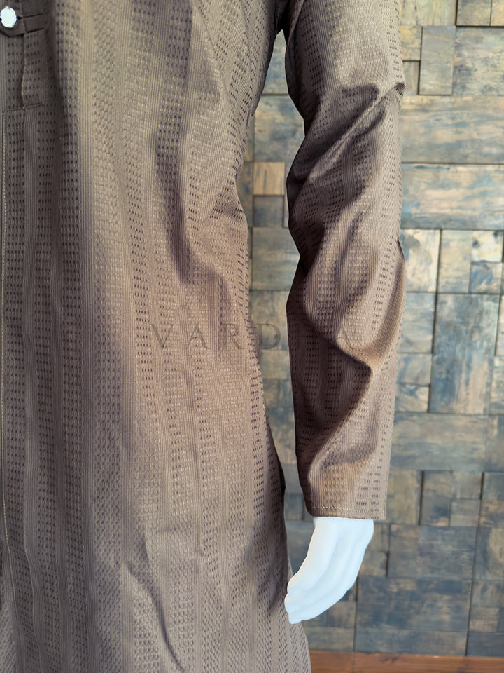 Brown textured coat with &