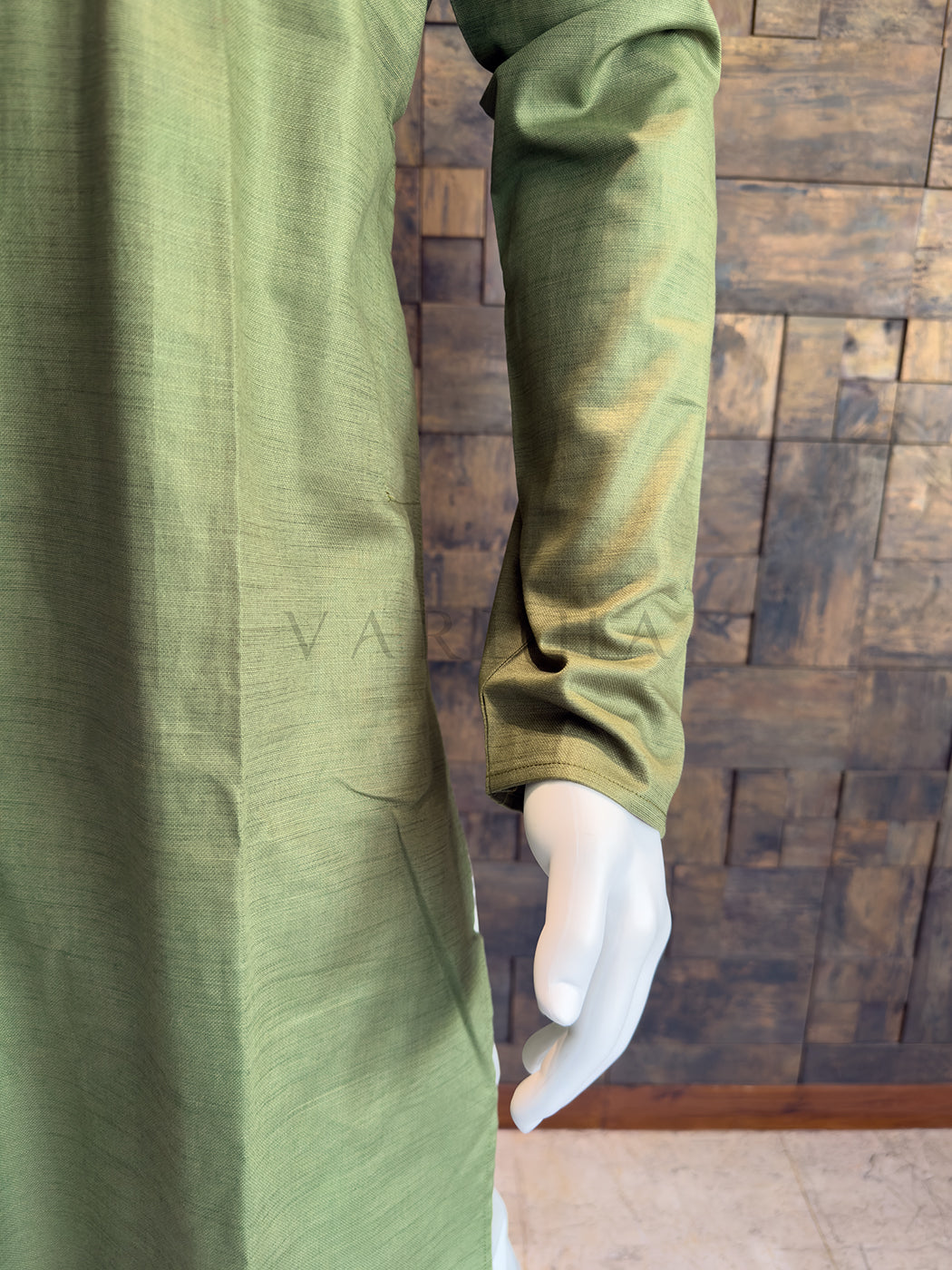 Green fabric with &
