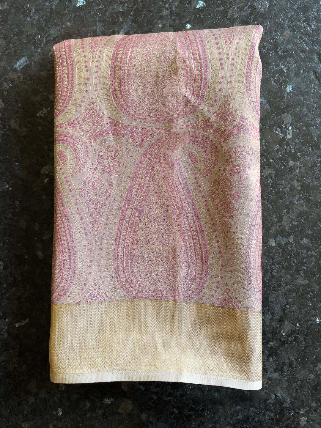 Wine Tissue Kanjivaram Silk Saree with Gold Zari Work