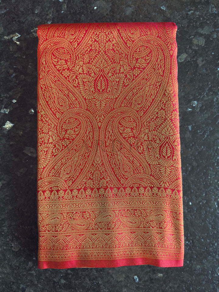 Red Golden Zari Kanjivaram Silk Saree