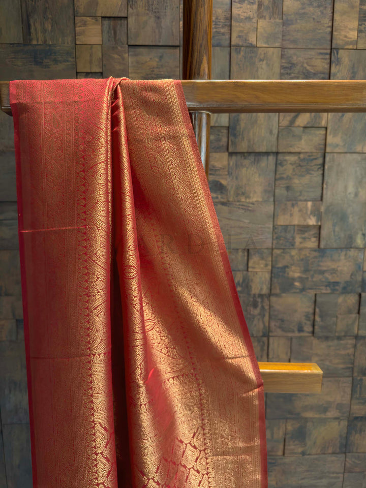 Red Golden Zari Kanjivaram Silk Saree