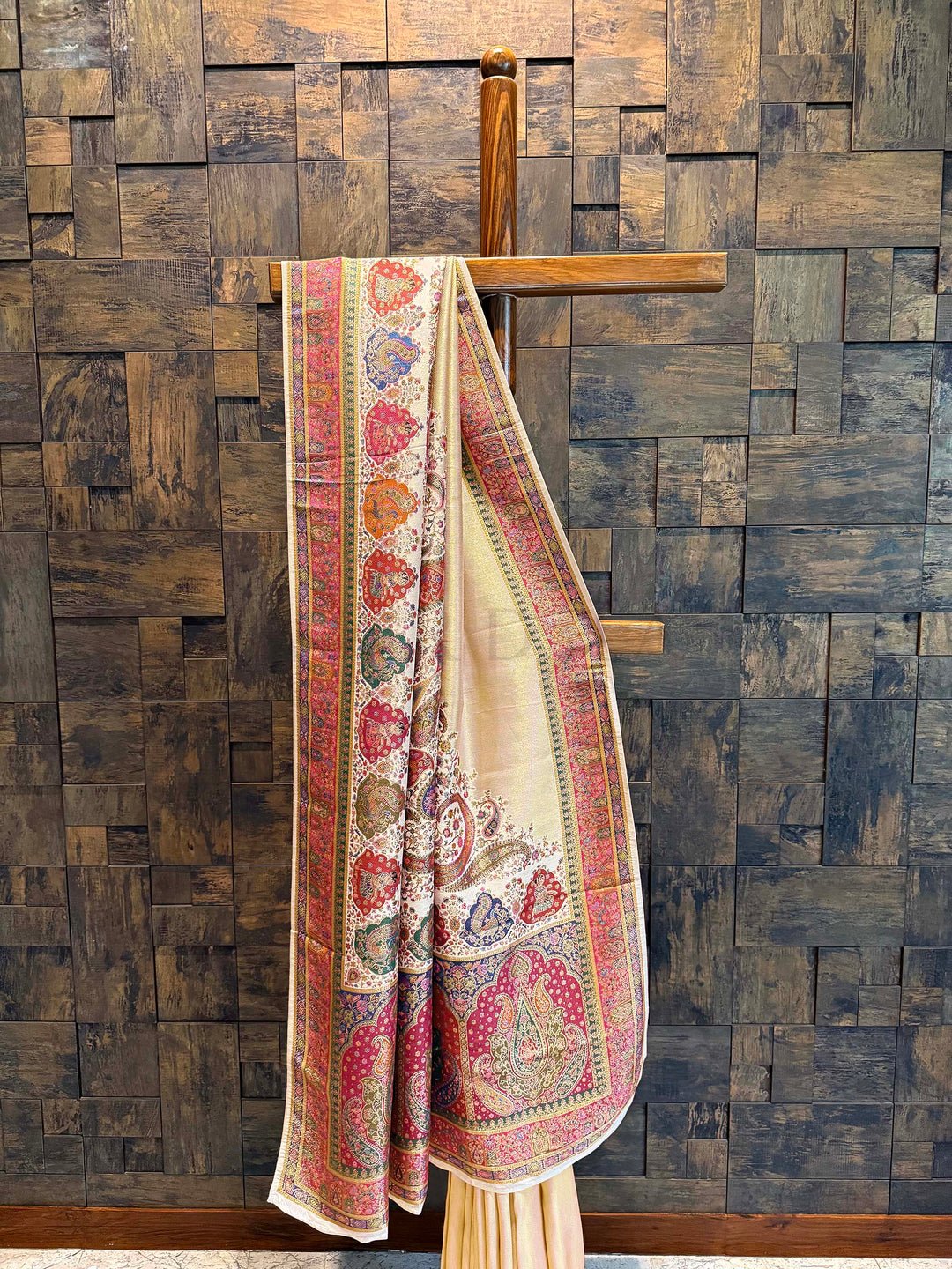 Off White Banarasi Katan Silk Saree