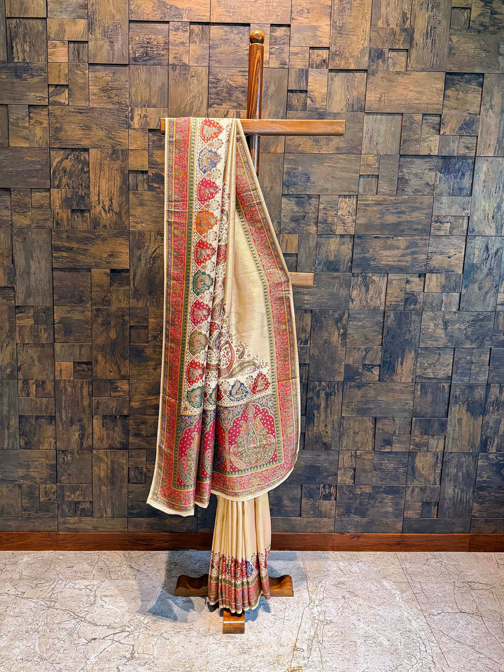 Off White Banarasi Katan Silk Saree