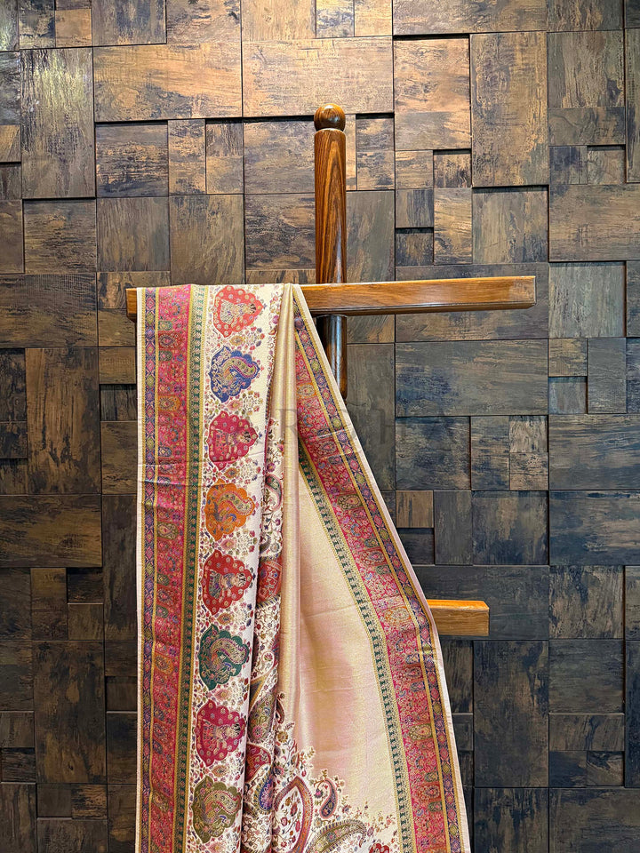 Off White Banarasi Katan Silk Saree