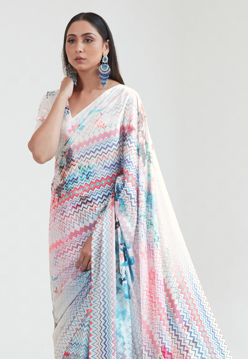saree, digital print saree, casual saree, party wear saree, lightweight saree, elegant saree, buy saree online, latest saree trends, Indian ethnic wear