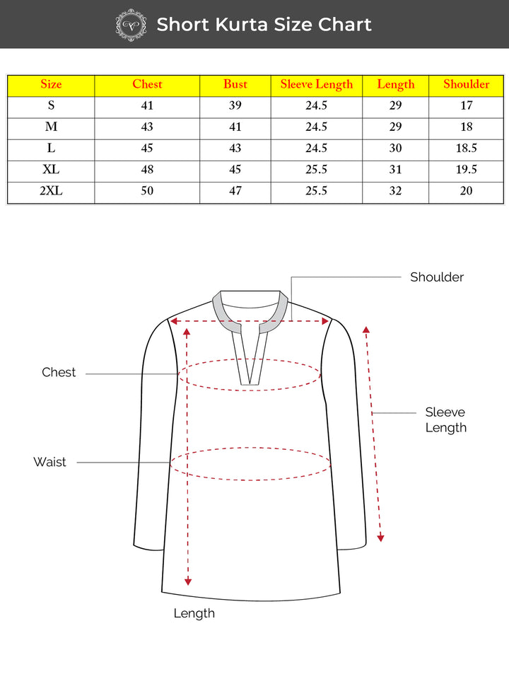Wine Printed  Men's Short Kurta