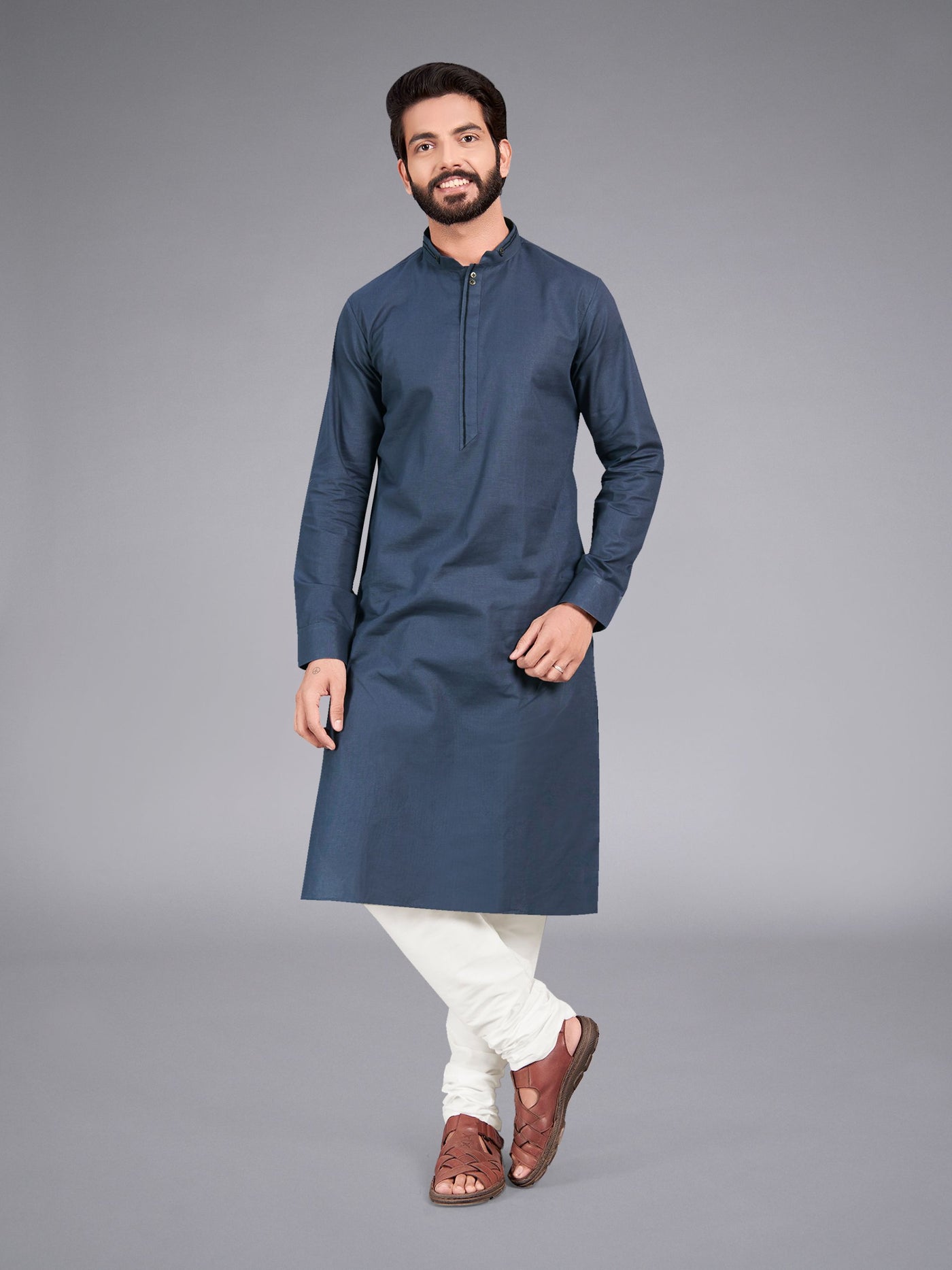 Slate Grey Straight Kurta Set