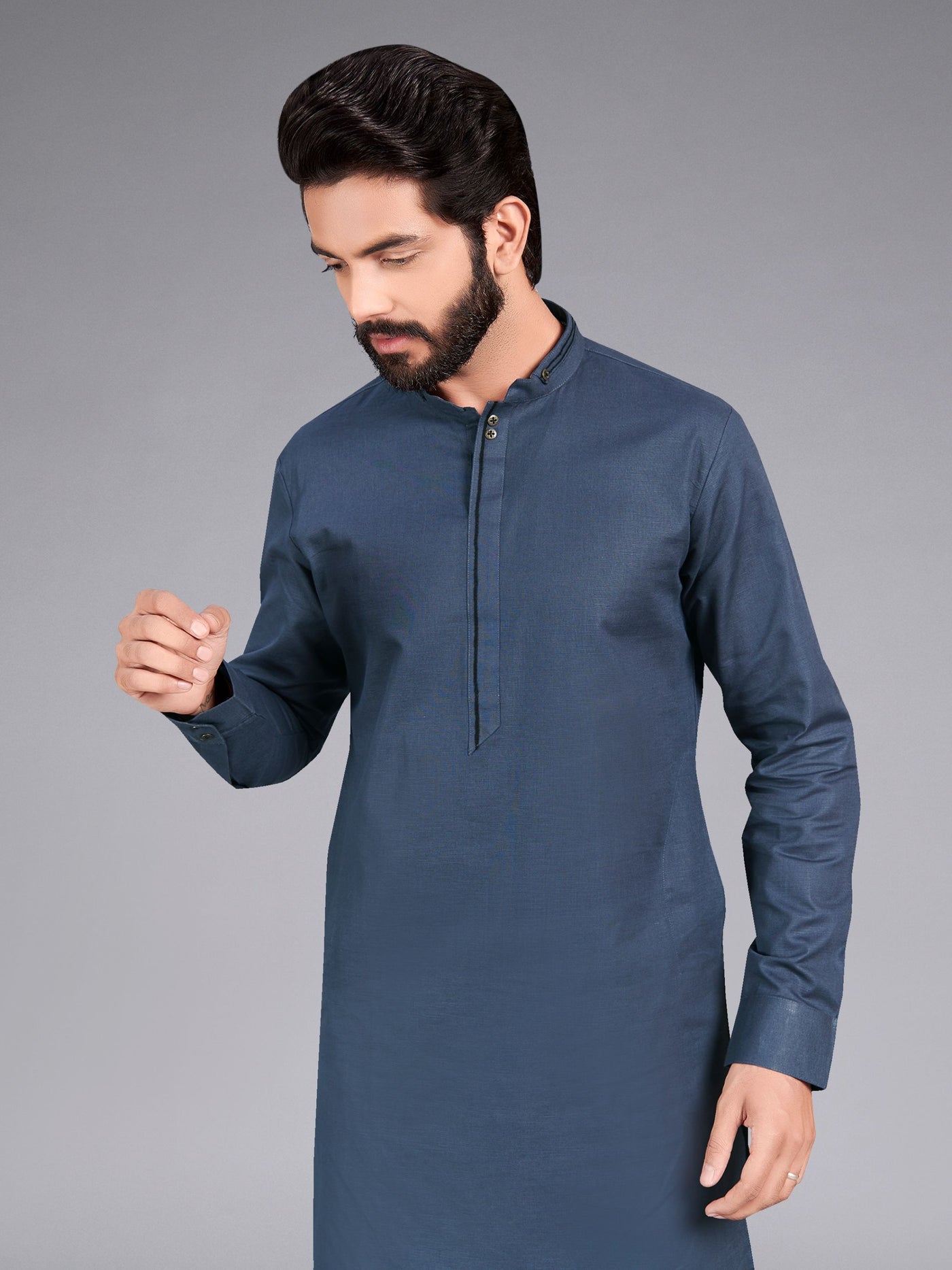 Slate Grey Straight Kurta Set