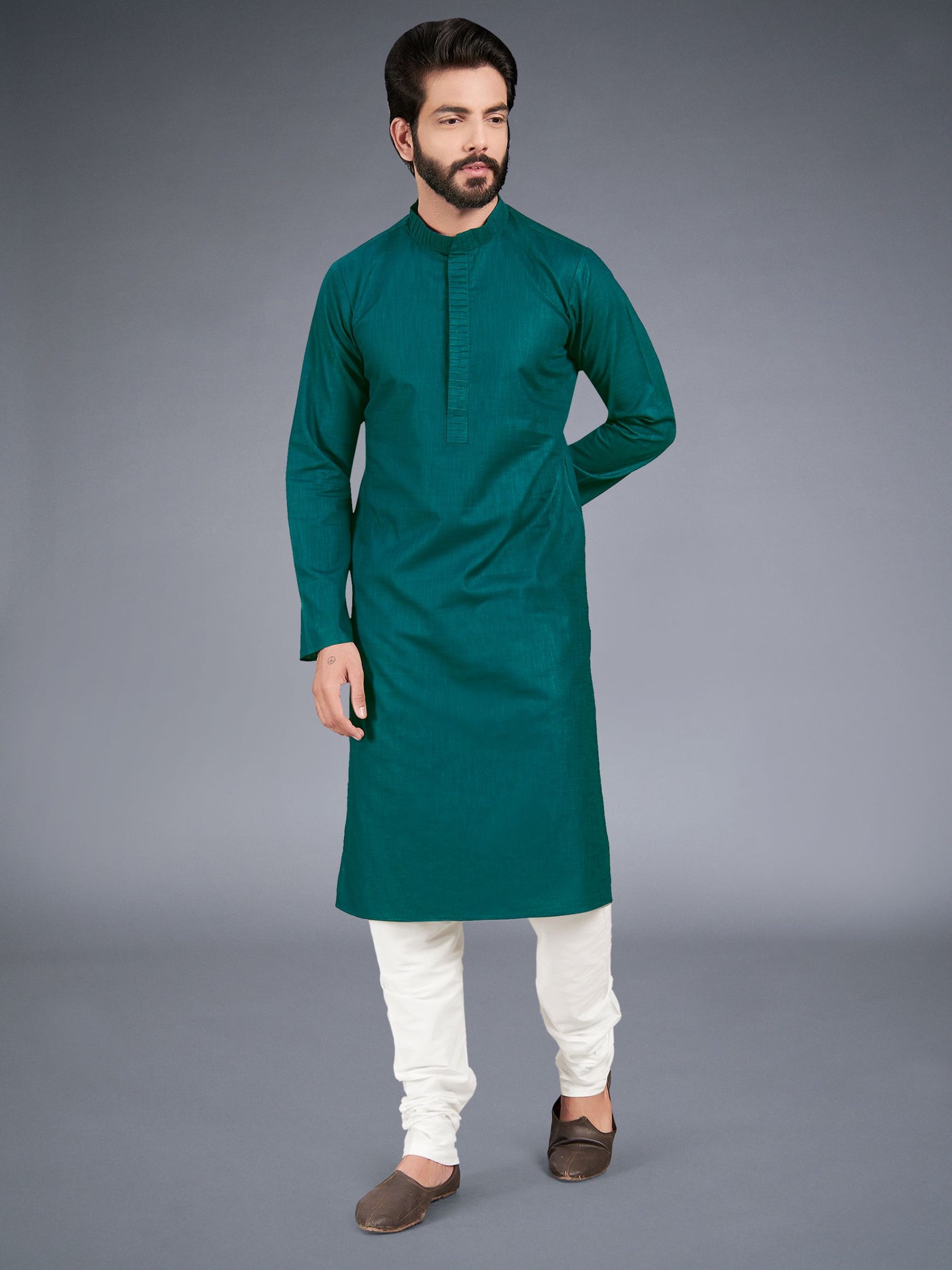 Peacock Blue Straight Kurta Set