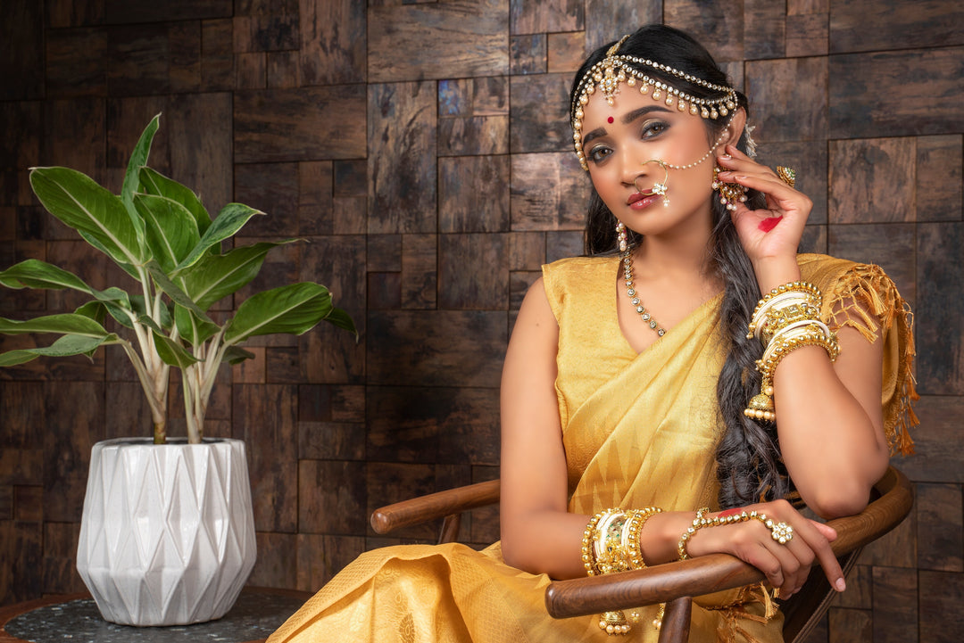 Tuscan Yellow Golden Zari Kanjeevaram Silk Saree