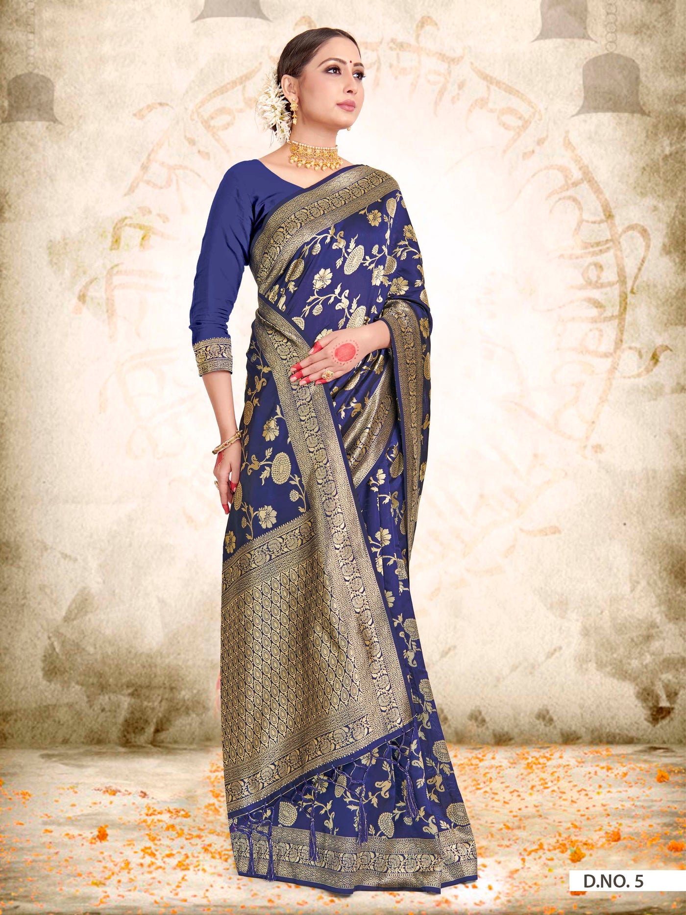 Space Blue Woven Banarasi Saree