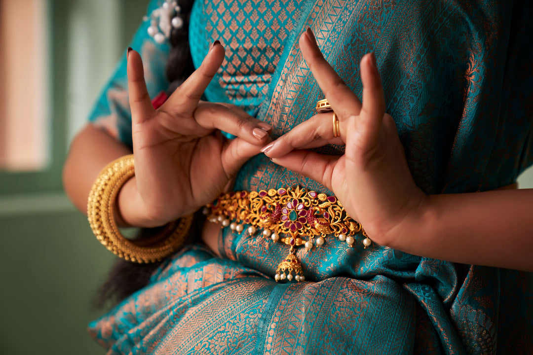 Turquoise Blue Copper Zari Kanjivaram Silk Saree