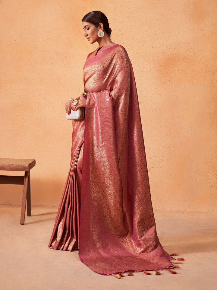 Bold Pink Traditional Saree for Wedding Occasions

