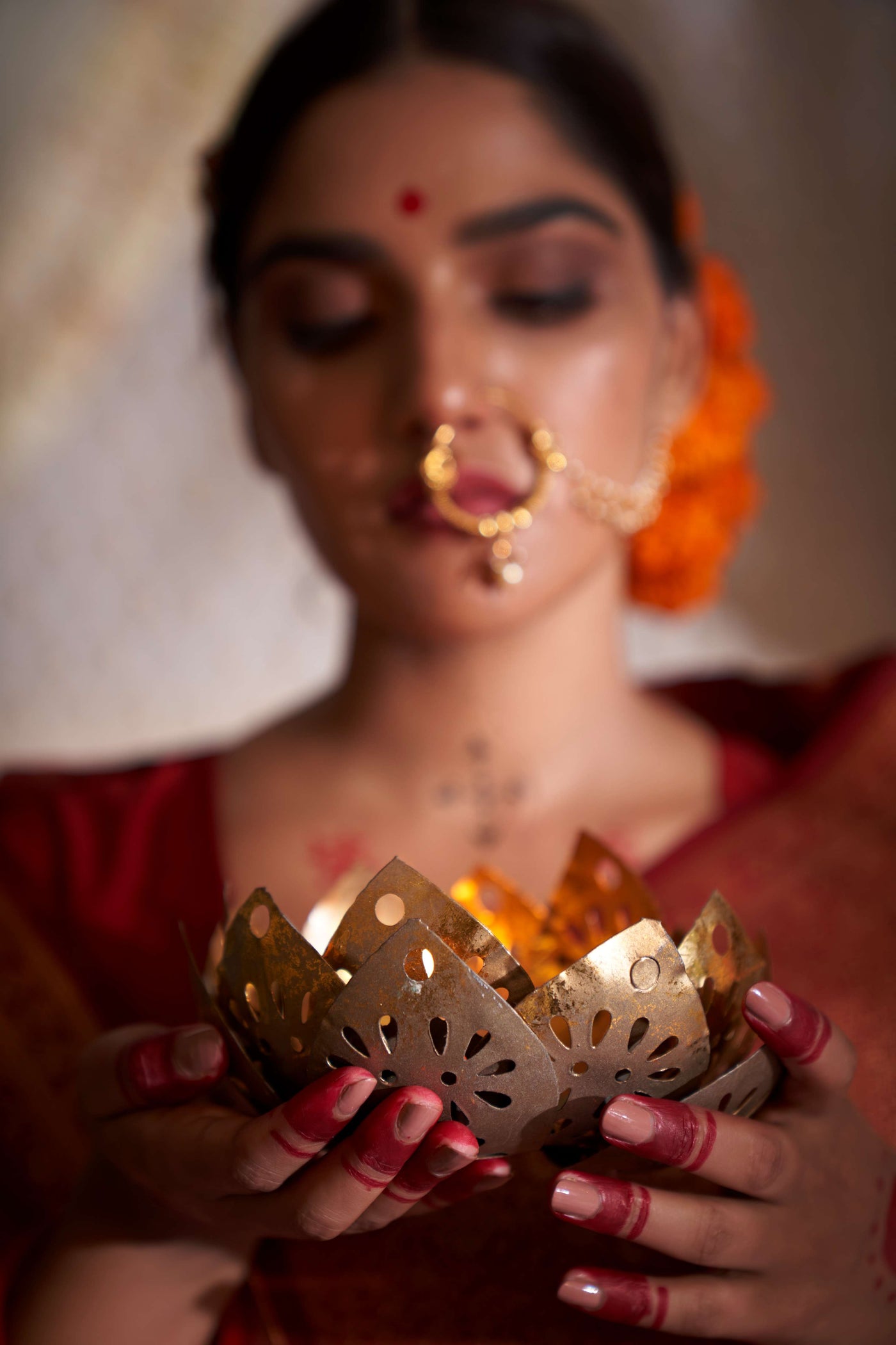 Corn-Rosewood Yellow Gold zari with Bandhej Bandhani Raw Silk Saree | For Haldi Rasam | House of Vardha
