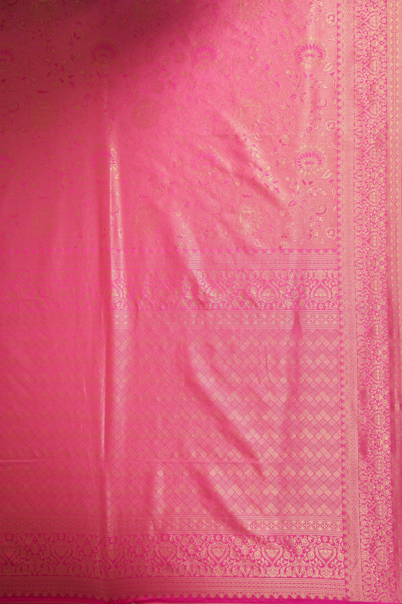 Light Pink Gold Zari Kanjeevaram Saree