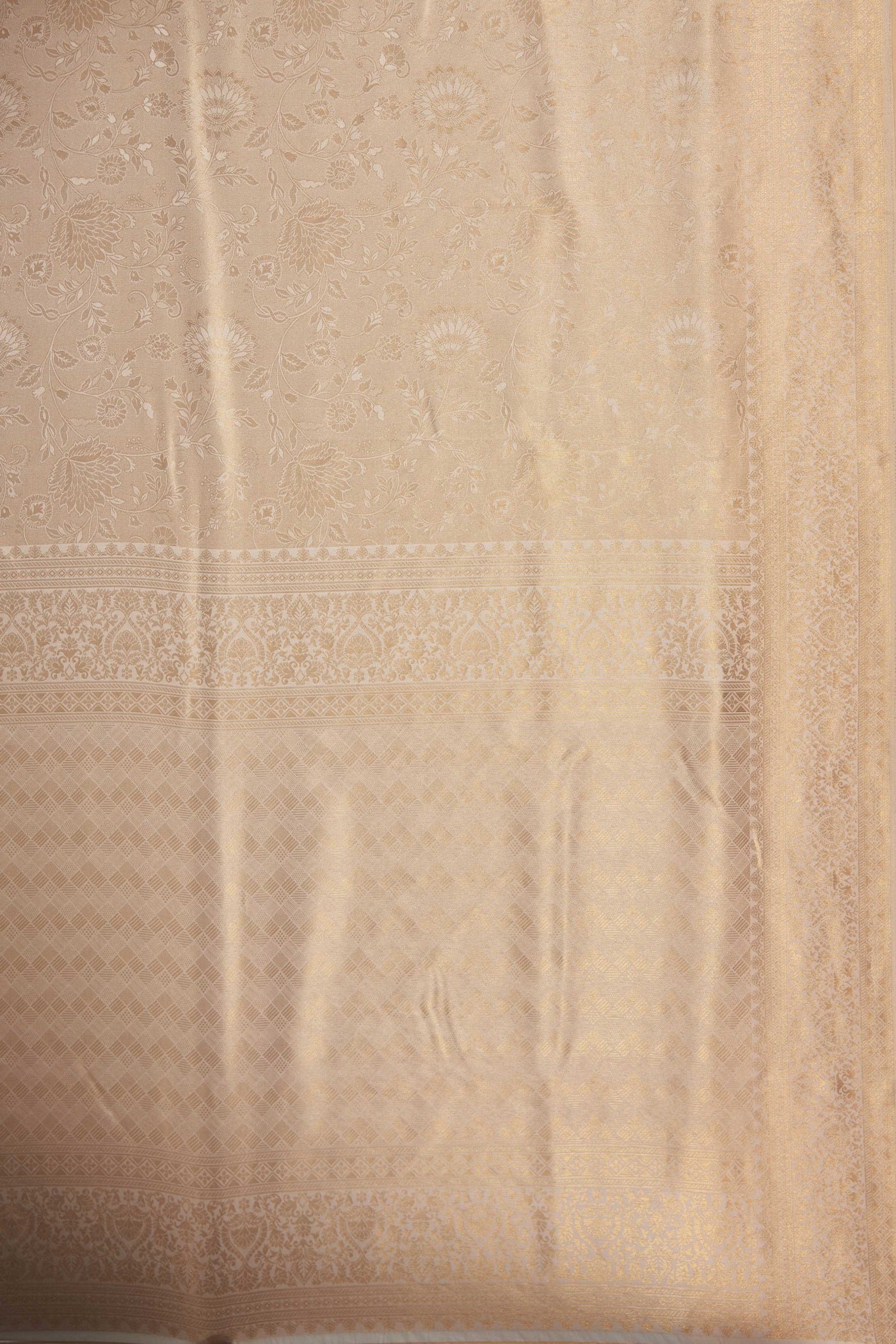 Off-White Gold Zari Kanjeevaram Saree