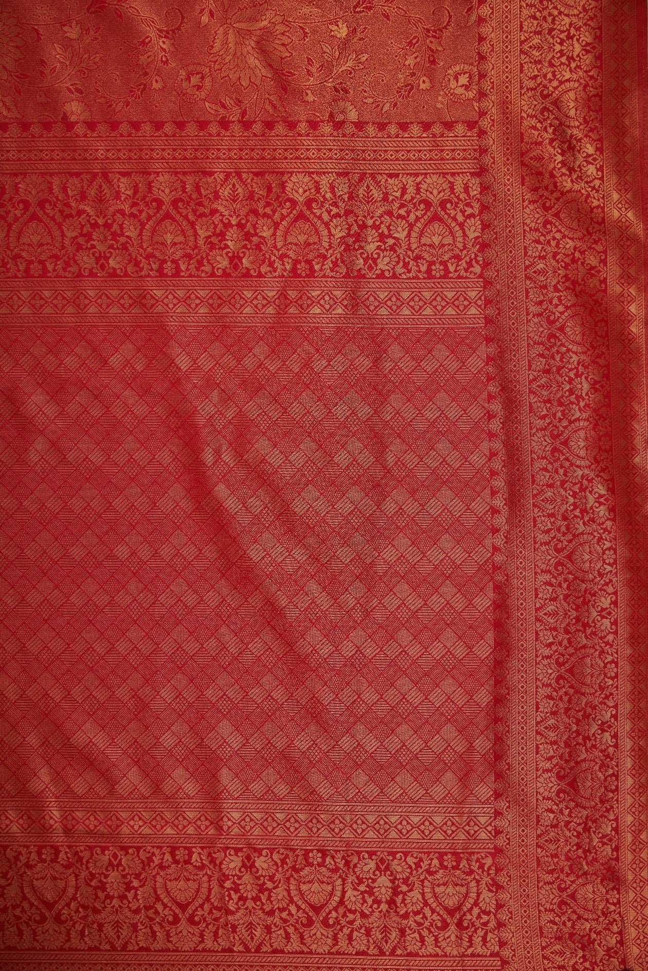 Red Gold Zari Kanjeevaram Saree