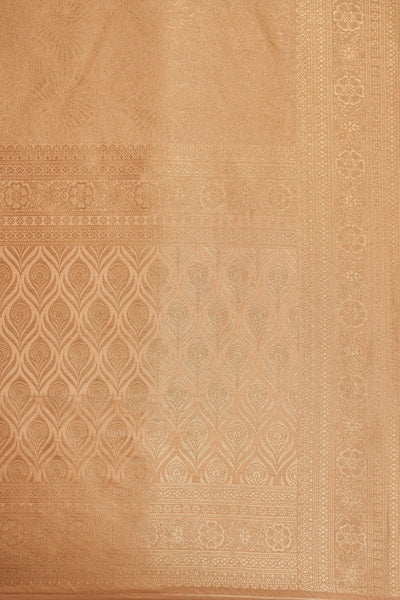 Beige Gold Zari Kanjeevaram Saree