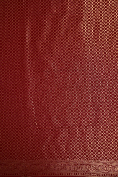 Maroon Gold Zari Kanjeevaram Saree